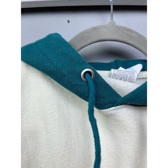 Champion Hoodie Adult XS Cream Green Reverse Weave Warm Up Heavy Sweatshirt - Picture 6 of 9